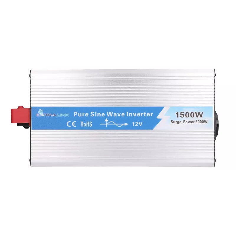 Extralink OPIP-1500W convertidor de tensión de onda sinusoidal pura, de 12 V a 230 V, 1500 W