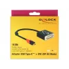 Adaptador de cable de vídeo DeLOCK 61213 USB Type-C a DVI 0,2 m negro