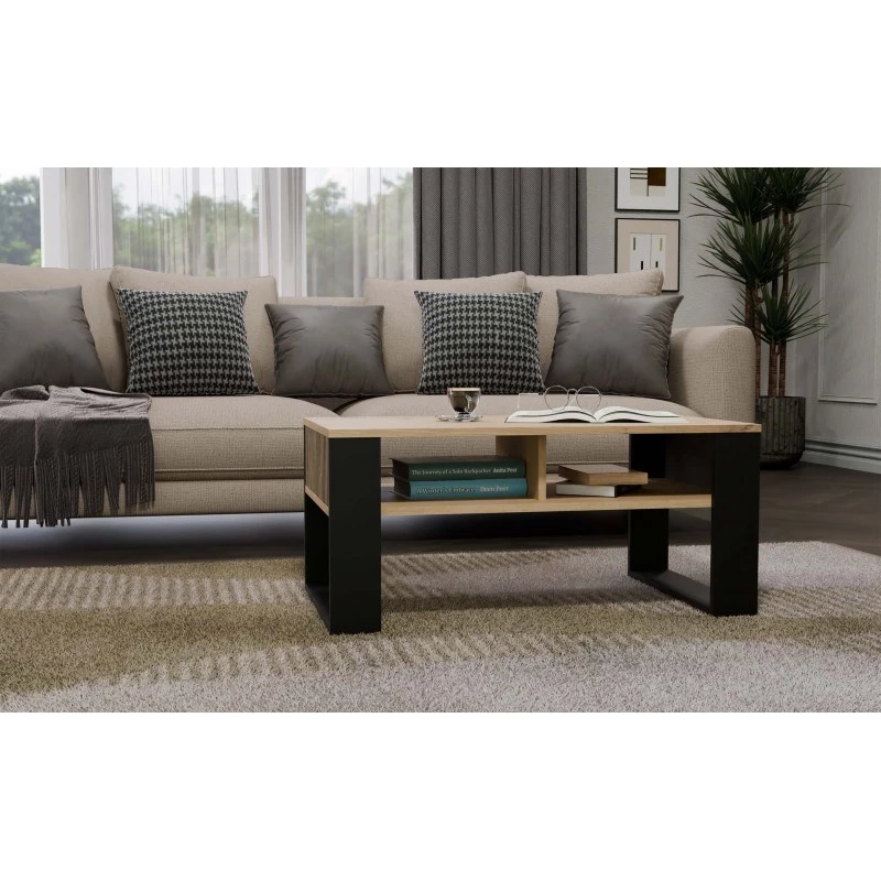 top e shop STOLIK KAWOWY ŁAWA MODERN 2P esbelta Roble Artisan lamas negras