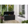Caja de almacenamiento exterior Keter 249722 270 L, resistente a la intemperie, grafito, rectangular 1180×440×580 mm