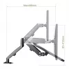 Soporte para monitor Maclean MC-860N, con pistón de gas, 13-27, 8 kg, Negro