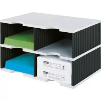 Caja de archivo de documentos styrodoc duo Poliestireno Negro - Gris (268-0222.98)