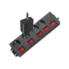 Regleta de alimentación LogiLink LPS251 1,5 m 4 tomas de corriente para interiores Negra
