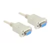 Null modem serie de 9 pines conector hembra a 9 pines conector hembra 1,8 m, cable gris, 1,8 metros