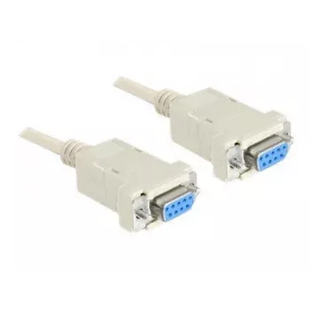 Null modem serie de 9 pines conector hembra a 9 pines conector hembra 1,8 m, cable gris, 1,8 metros