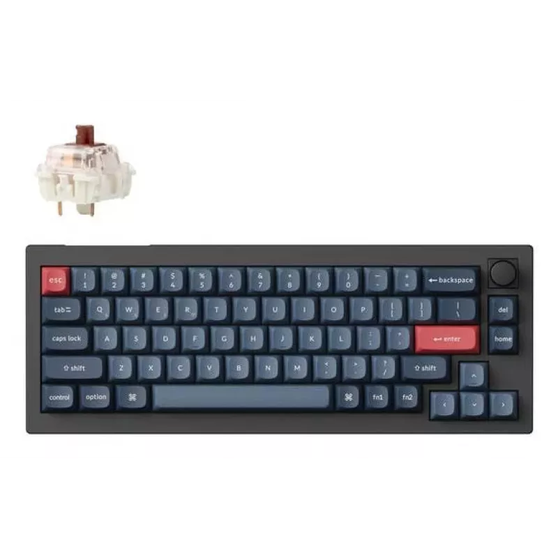 Teclado mecánico Keychron V2 MAX con interruptores Gateron Jupiter Brown, negro, distribución US