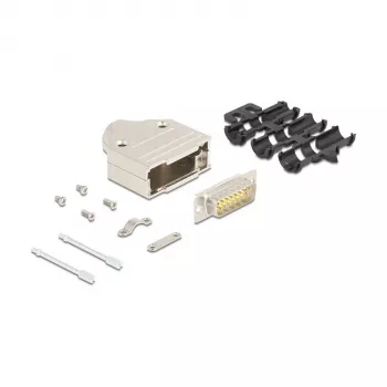 Conector de cable DeLOCK 67132 D-Sub de 15 pines plata conector macho