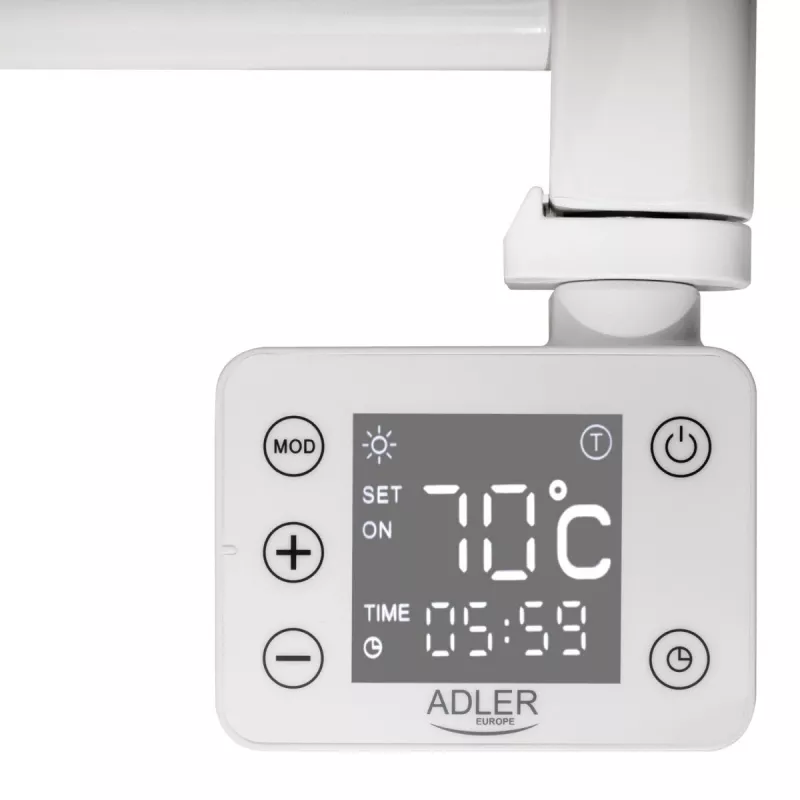 Radiador eléctrico de baño Adler AD 7824 600 W, blanco, IP24, montaje en pared, 500×900 mm