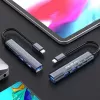 Qoltec 53790 Hub Adaptador USB-C 3.1 5in1 | USB-C PD | USB-C | 2x USB 2.0 | USB 3.0