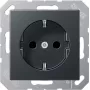 Caja empotrable JUNG A 1520 BF ANM para tomas de corriente tipo F, acabado negro