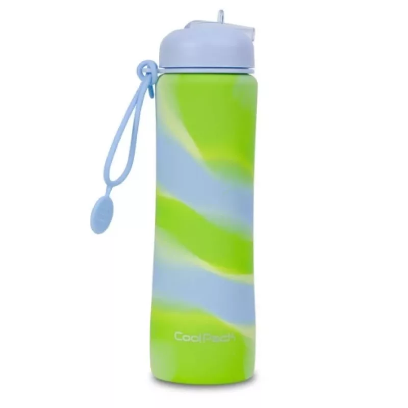 Botella de bebida cool pack Botella de bebida de silicona Z14770 600 ml niña azul