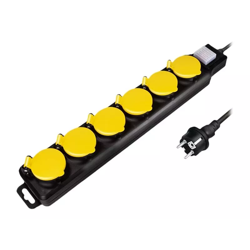 Regleta de alimentación LogiLink LPS256 1.5m 6 tomas AC exterior negro amarillo