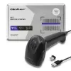 Lector de códigos de barras de mano QOLTEC 50868 — escáner láser 1D/2D, USB con cable e inalámbrico, distancia de trabajo 600 mm, negro