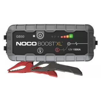 Arrancador NOCO GB50 1500 A Ion de litio, 35 Wh, IP65, gasolina hasta 7 L / diésel hasta 4,5 L, linterna integrada, USB 5V/2,1A