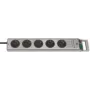 Brennenstuhl 1153340115 Regleta de enchufes Super-Solid Line 5 tomas 2,5 m H05VV-F 3G1,5, Plata (1153340115)