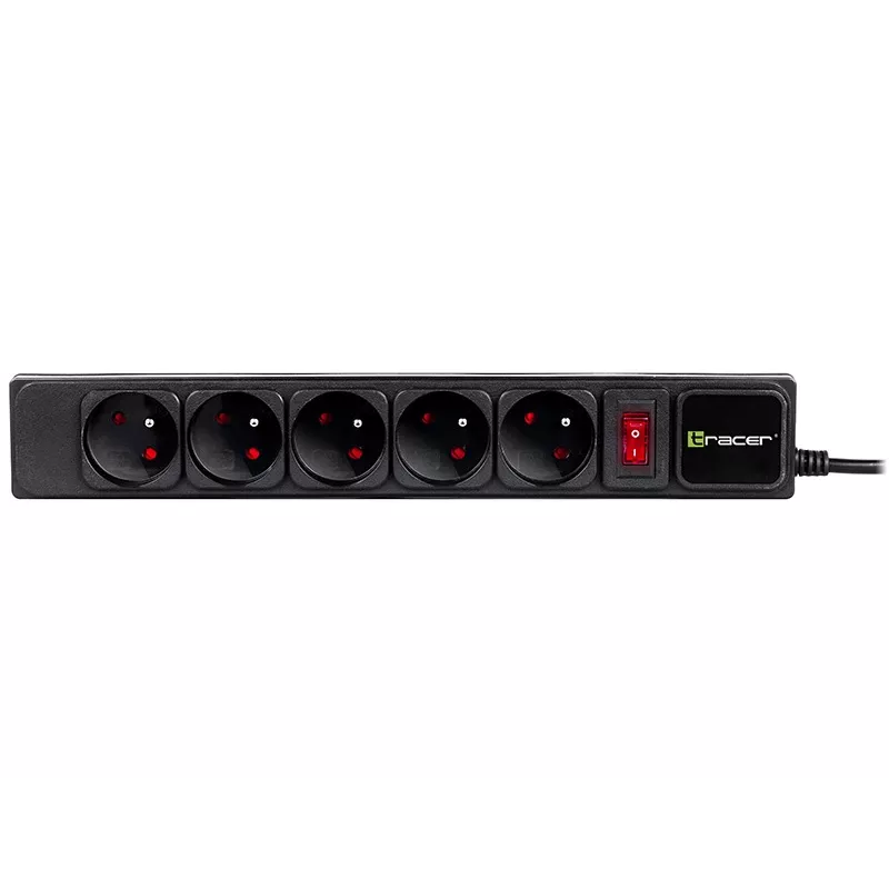 Tracer PowerGear negro 5 tomas AC 1,5 m 2300 W