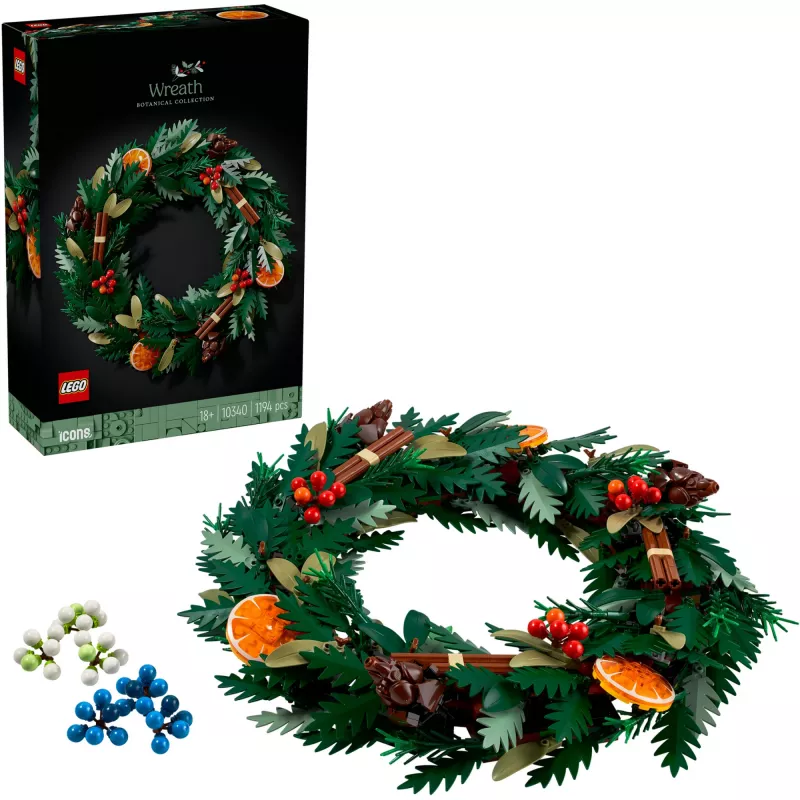LEGO 10340 Icons Corona navideña Juguete de construcción