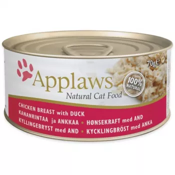 APPLAWS comida natural para gatos pechuga de pollo con pato - Comida húmeda para gatos - 70 g