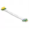 Tarjeta riser DeLOCK PCI Express x1 conector macho a ranura x1 en ángulo de 90° con cable FPC 15 cm