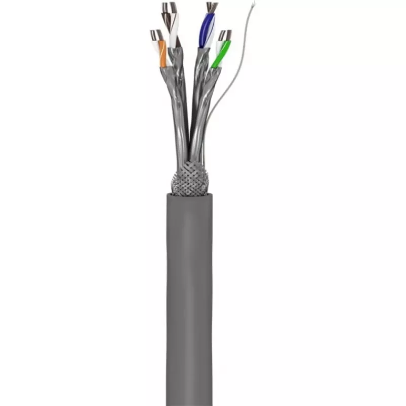 Cable de red Wentronic Goobay CAT 6, S/FTP (PiMF), gris, 305 m – mezcla de cobre CCA, AWG 23/1 (sólido), PVC (95696)