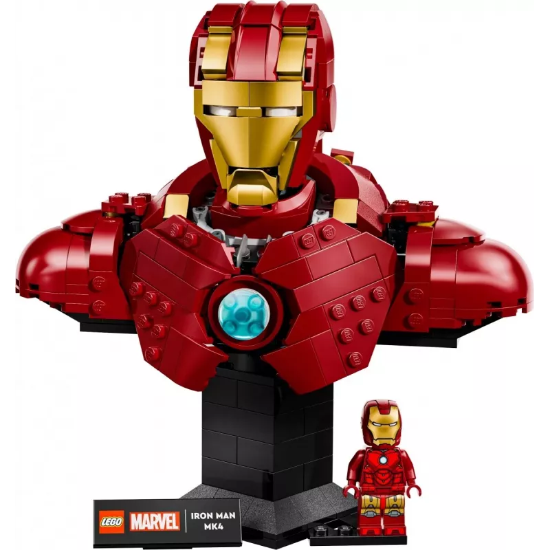 Set de construcción LEGO Marvel Super Heroes Iron Man MK4 modelo 3D, 436 piezas, incluye 1 minifigura, para 18+
