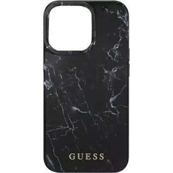 GUESS Funda rígida Marble Negra, para Apple iPhone 13 Pro Max, GUHCP13XPCUMABK, Blíster (GUHCP13XPCUMABK)