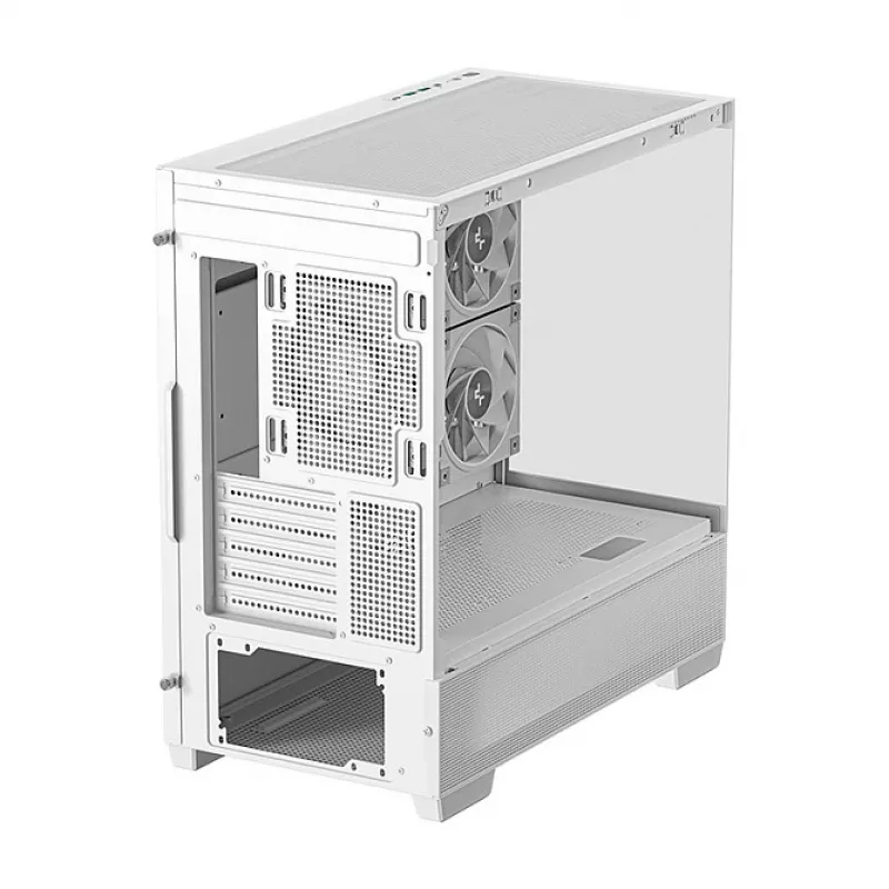 Caja semitorre PC DeepCool CG380 3F WH — Blanca, 235×437×451 mm, compatible con 2,5