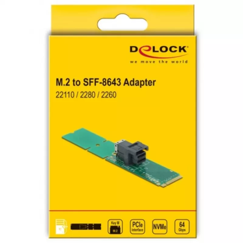 Adaptador M.2 Key M a SFF-8643 NVMe DeLOCK 63145