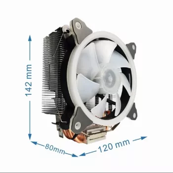 Disipador de CPU Gembird CPU-HURACAN-ARGB-X130 12 cm negro blanco