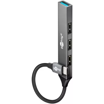Hub USB Goobay Slim de 4 puertos, USB-C™ a USB-A, USB 3.2 (74457)