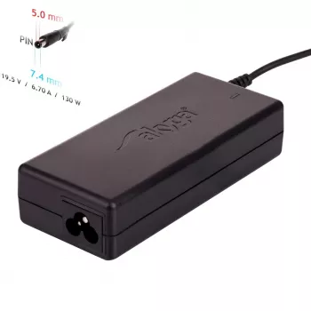 Fuente de alimentación para portátil Akyga AK-ND-57 19,5 V / 6,7 A, 130 W, conector 7,4 x 5,0 mm con pin, para Dell