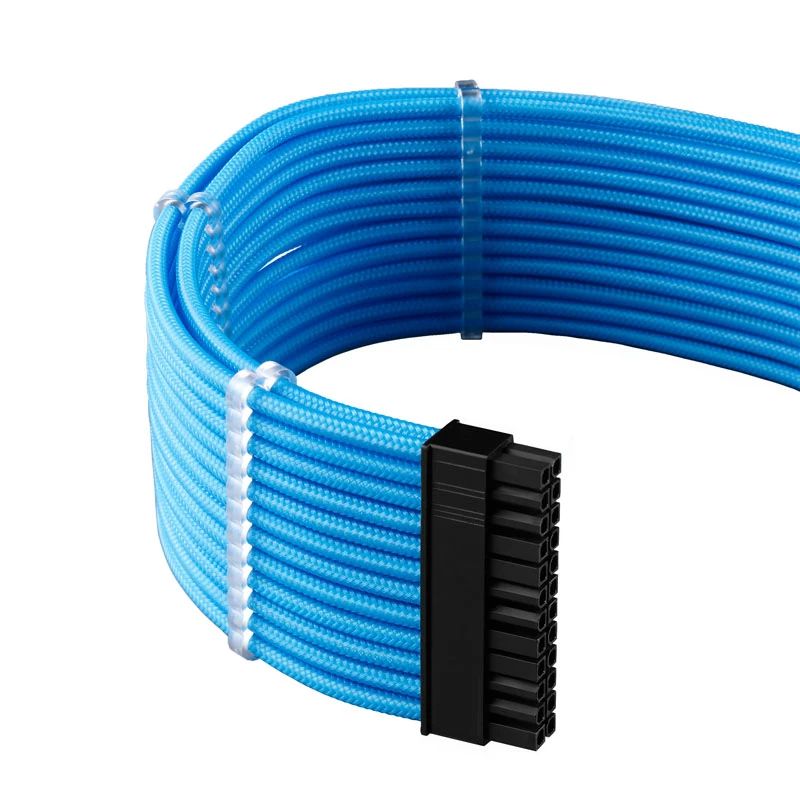 Set de extensión de cable CableMod PRO ModMesh 12VHPWR — azul claro, extensiones GPU 12+4 pines de 3 piezas