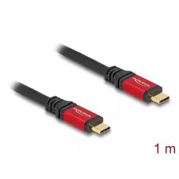 DeLOCK Cable USB Type-C macho a macho 10 Gbps PD 3.0 100 W 1 m rojo metal