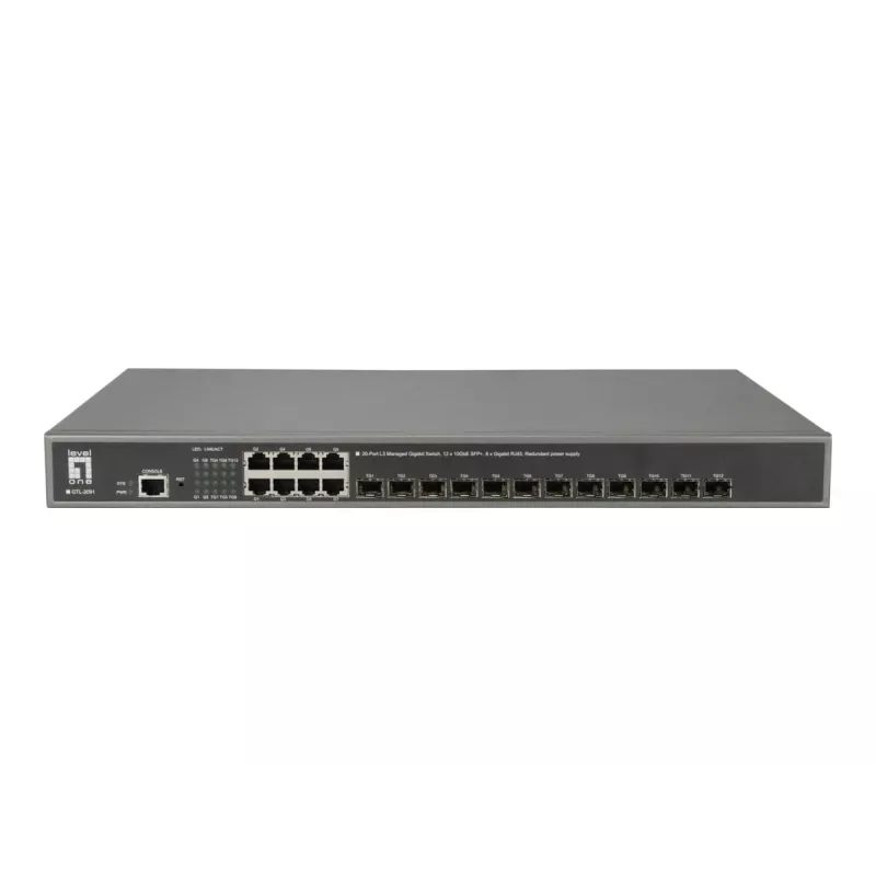 LevelOne GTL-2091 Managed L3 Gigabit Ethernet (10/100/1000) gris