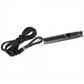 Silbato de supervivencia, aluminio, negro