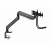 Soporte de escritorio para monitor GEMBIRD MA-DA3-03, 3 brazos, resorte de gas, VESA 75–100x100, soporta 3 pantallas de hasta 27 inch , máx. 18 kg, negro