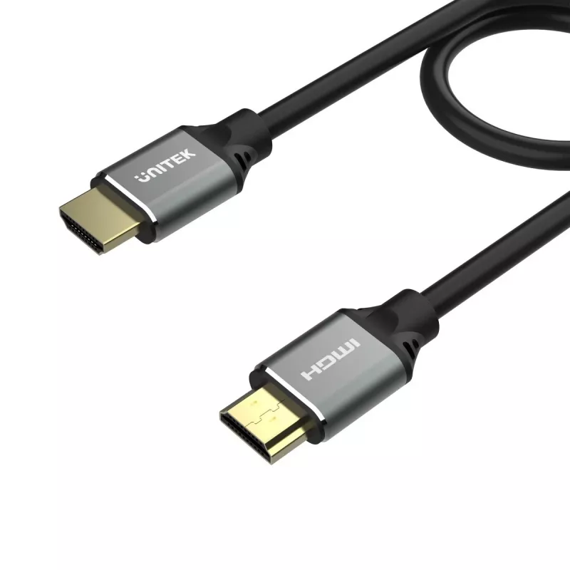 Unitek C137W cable HDMI 2.1, 1,5 m, 48 Gbps, 8K@60Hz, 4K@120Hz, eARC, conectores dorados, negro