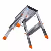 Krause Treppy 130020 escalera plegable de doble cara, 2x2 peldaños, plateada