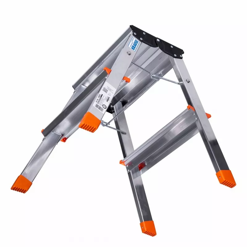 Krause Treppy 130020 escalera plegable de doble cara, 2x2 peldaños, plateada