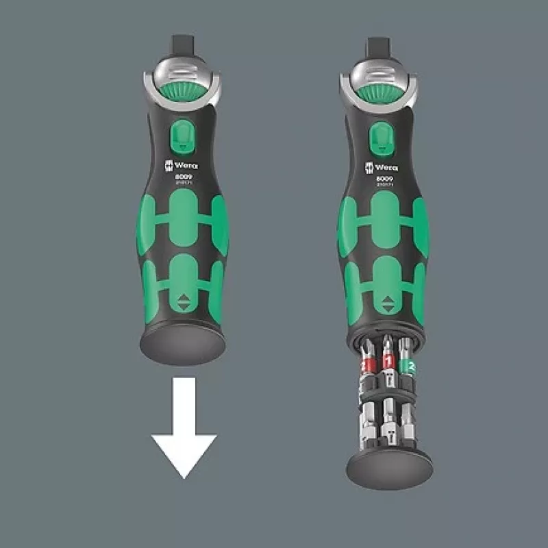 Wera Zyklop 8009 Pocket Imperial Set 1 - destornillador de carraca con juego de puntas