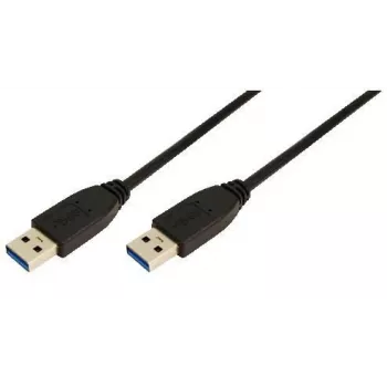 Logilink - cable USB - USB Type-A de 9 pines (M) - USB Type-A de 9 pines (M) - 2 m (USB / USB 2.0 / USB 3.0) - moldeado - negro (CU0039)