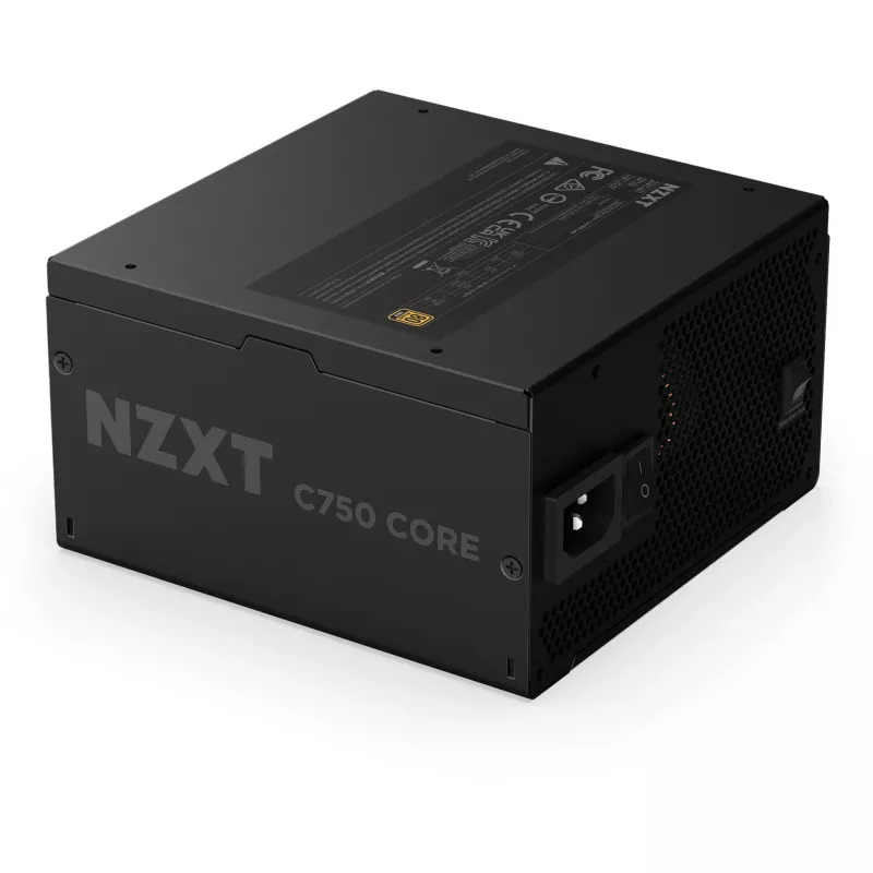 C750 GOLD CORE, fuente de alimentación para PC negra, 1x 12-Pin High Power GPU, 3x PCIe, gestión de cables, 750 vatios