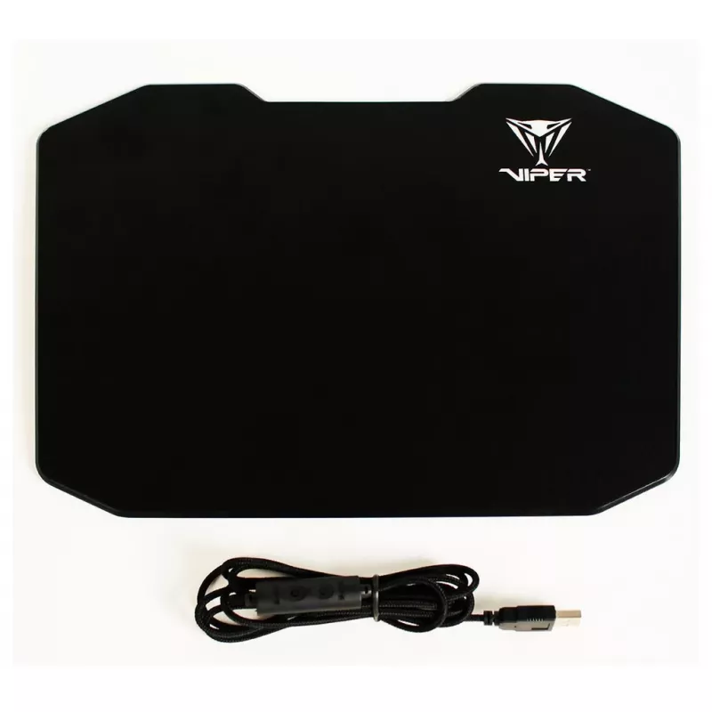 Patriot Viper PV160UXK alfombrilla de ratón para juegos, retroiluminación LED, polímero/caucho, base antideslizante, 353,5 x 242,7 mm, negra