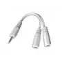 Adaptador divisor de audio 3,5 mm / 10 cm blanco CCA-415W Gembird
