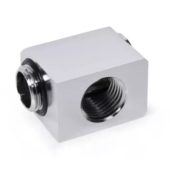 Alphacool adaptador de perfil bajo a 90°, G1/4 macho a G1/4 hembra, giratorio, cromado