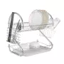 Escurridor de platos Maestro MR-1025-38, acero lacado, estructura doble, 38 cm, acabado cromado