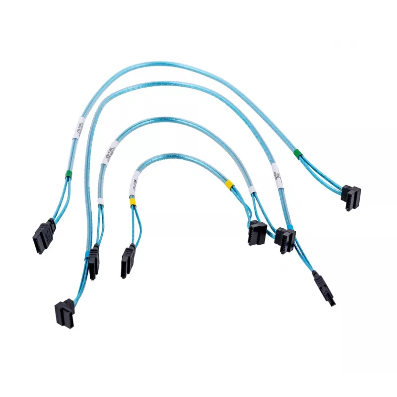 Cable SATA Supermicro CBL-0186L 4x redondo 0,56 m, SATA I, conector macho–macho recto, negro/azul/blanco