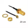Cable coaxial DeLOCK 88746 0,2 m negro