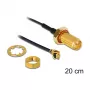 Cable coaxial DeLOCK 88746 0,2 m negro