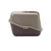 Arenero cubierto para gatos Savic Nestor, plástico, 56×39×38,5 cm, gris cálido–marrón chocolate